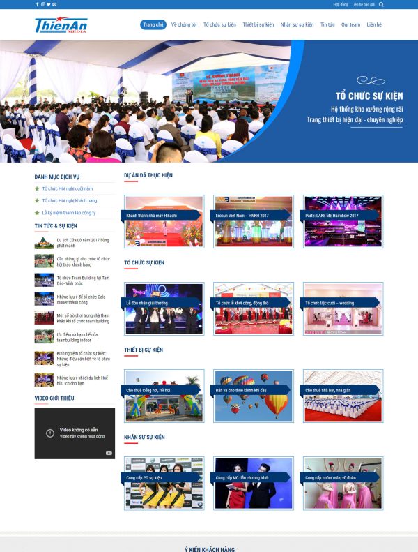 Giao diện mẫu web Tổ chức sự kiện - giới thiệu 2