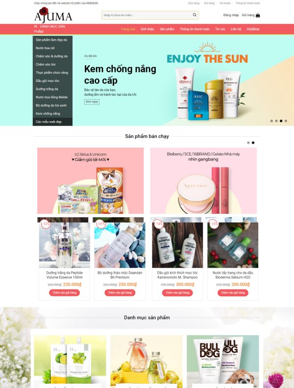 Mẫu Giao diện website Bán hàng - Mỹ phẩm 4