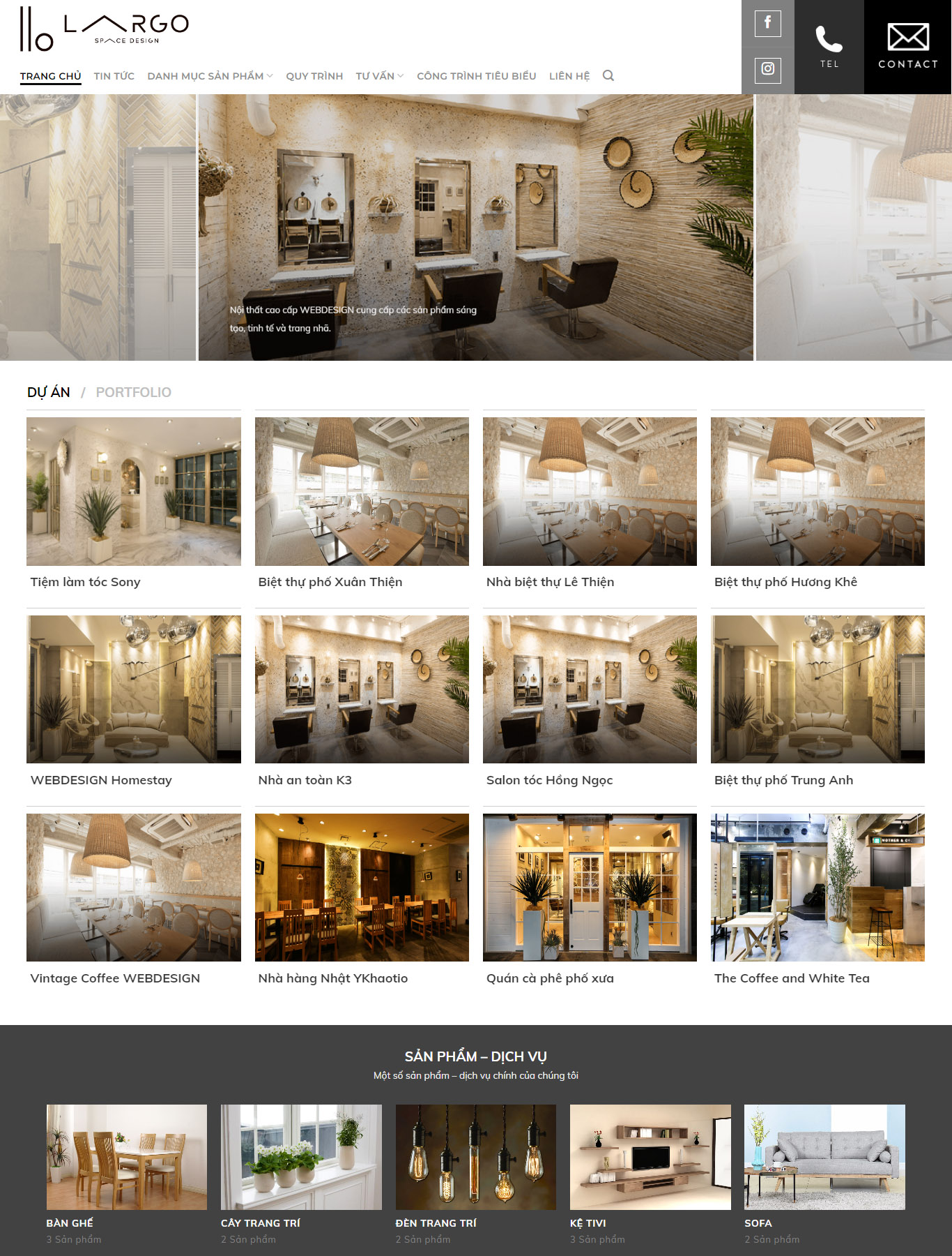 Mẫu Giao diện website Bán hàng - Nội thất Funiture