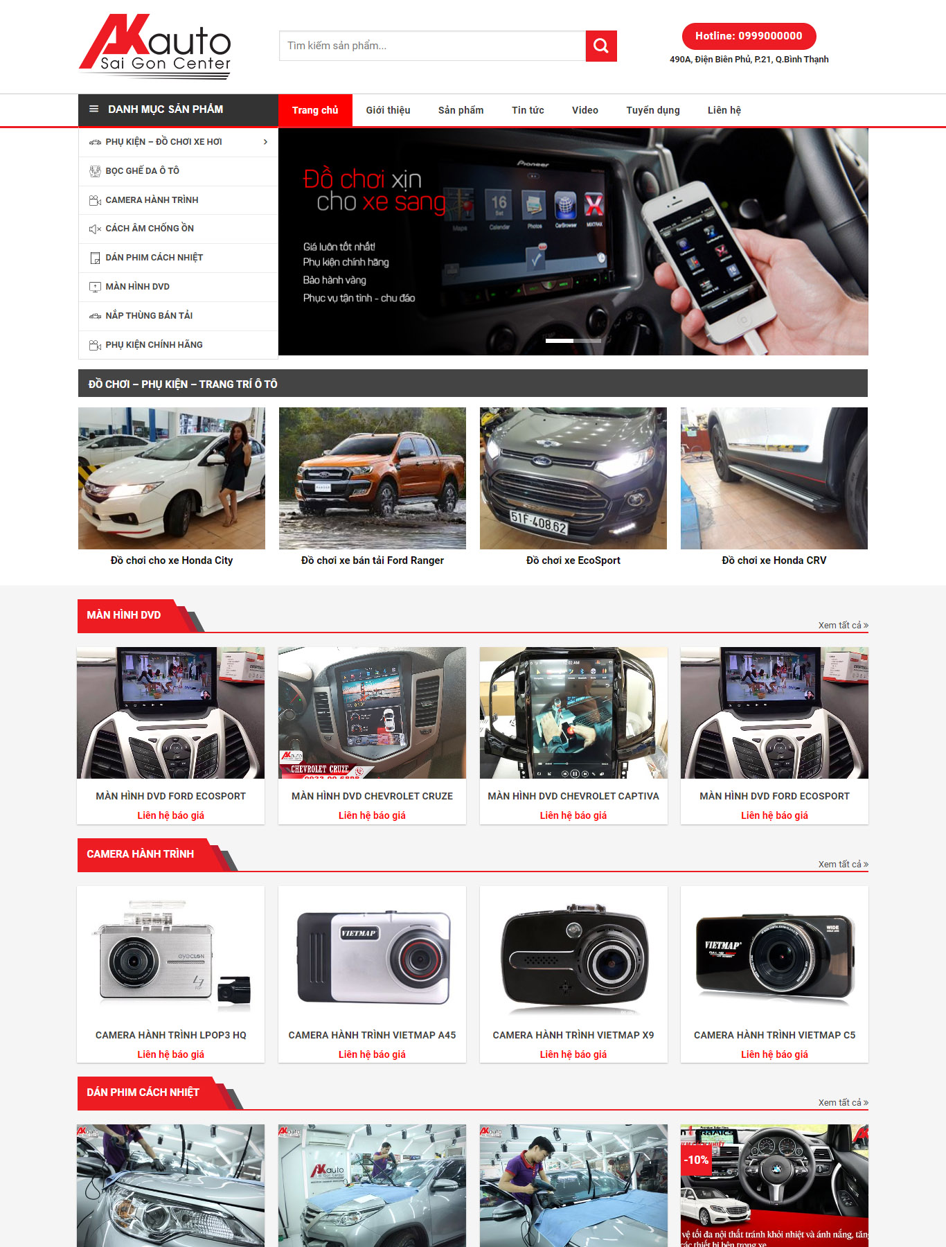 Mẫu Giao diện website Bán hàng - Phụ kiện đồ chơi ô tô