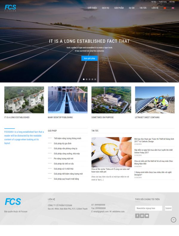 Mẫu Giao diện website Năng lượng mặt trời
