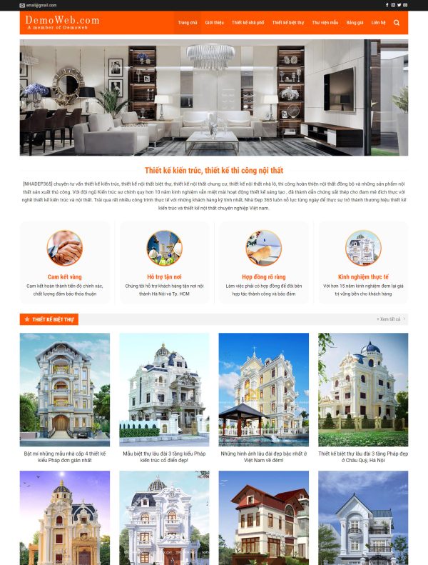 Mẫu Giao diện website Thiết kế Nội thất Kiến trúc