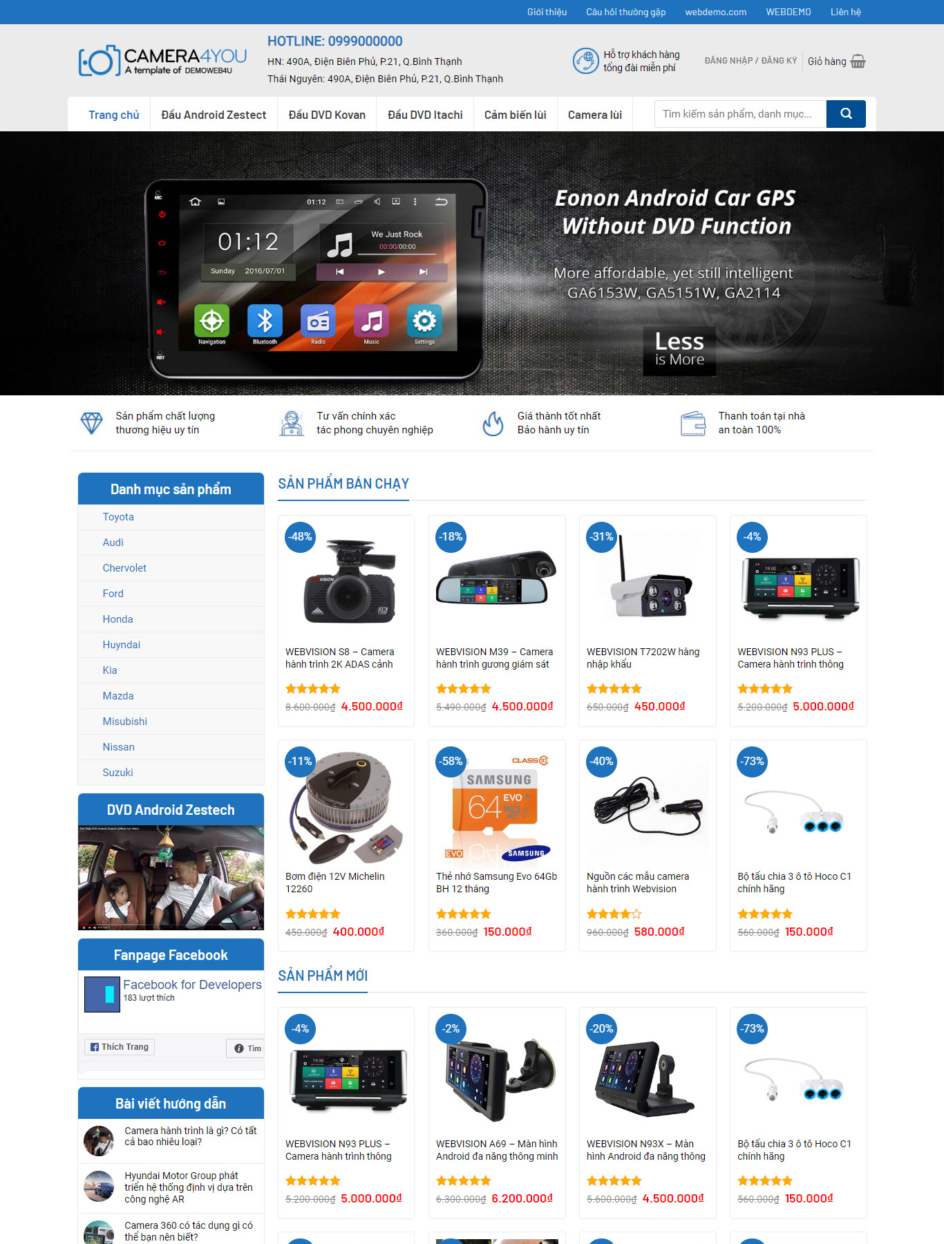 Giao diện mẫu web Bán hàng - Camera 2