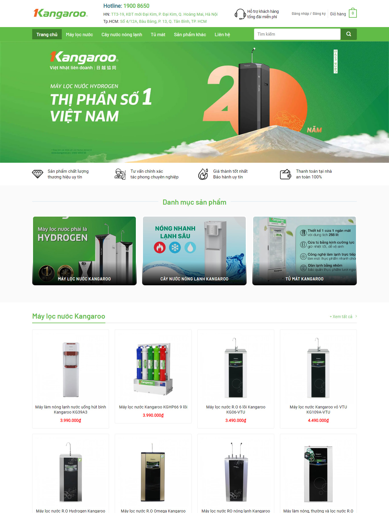 Giao diện mẫu web Bán hàng - Máy lọc nước 2