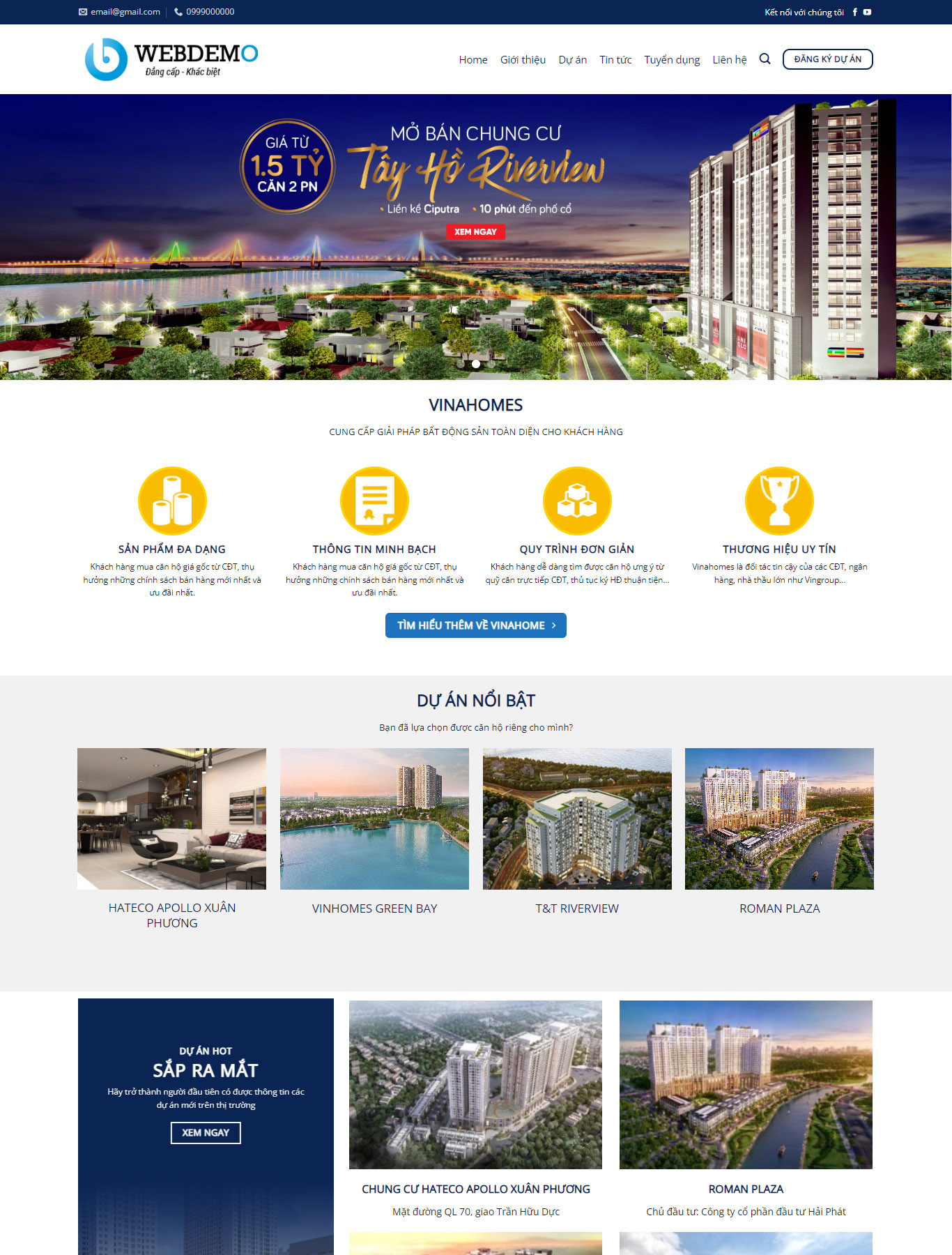 Giao diện mẫu web Bất động sản 1