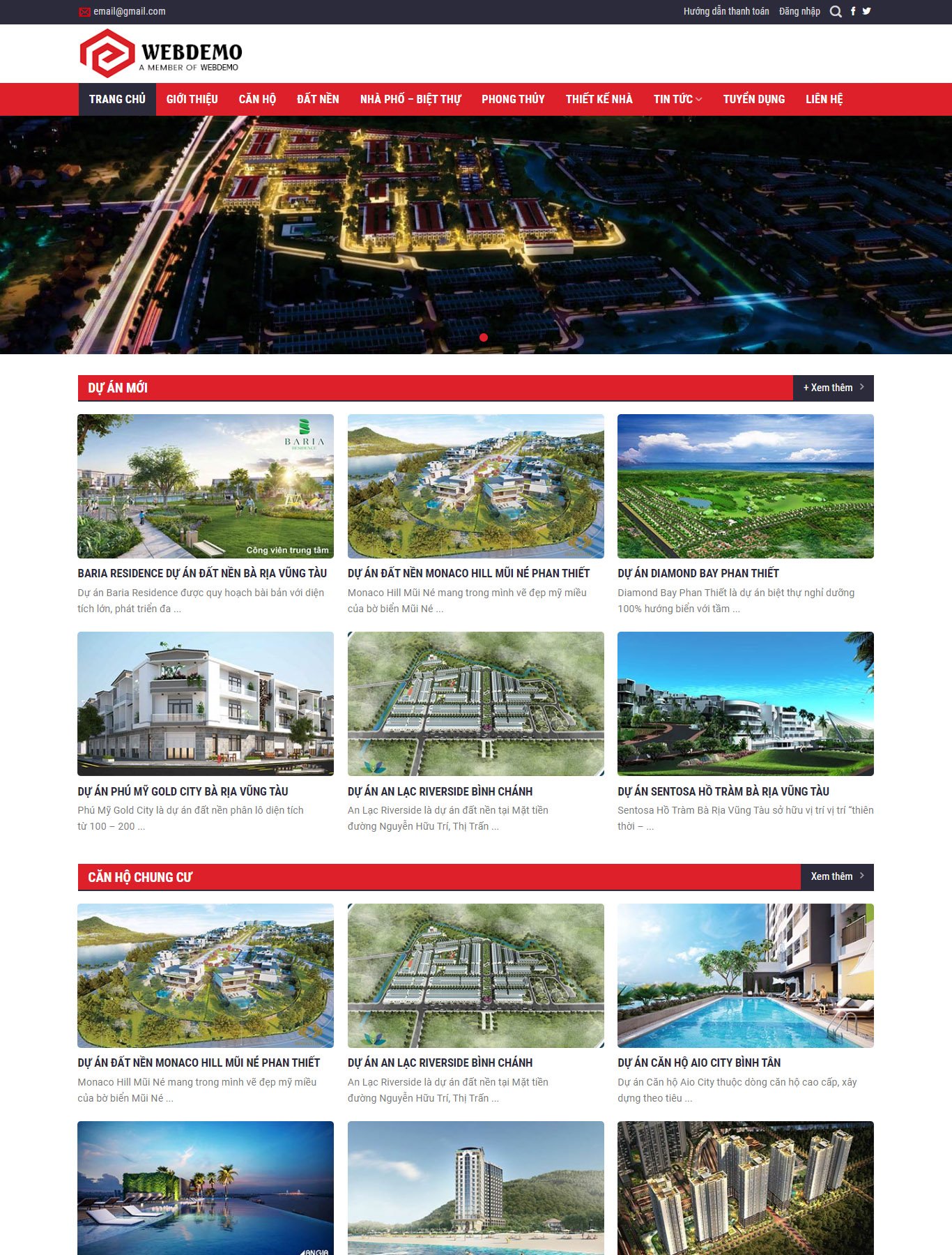 Giao diện mẫu web Bất động sản 7