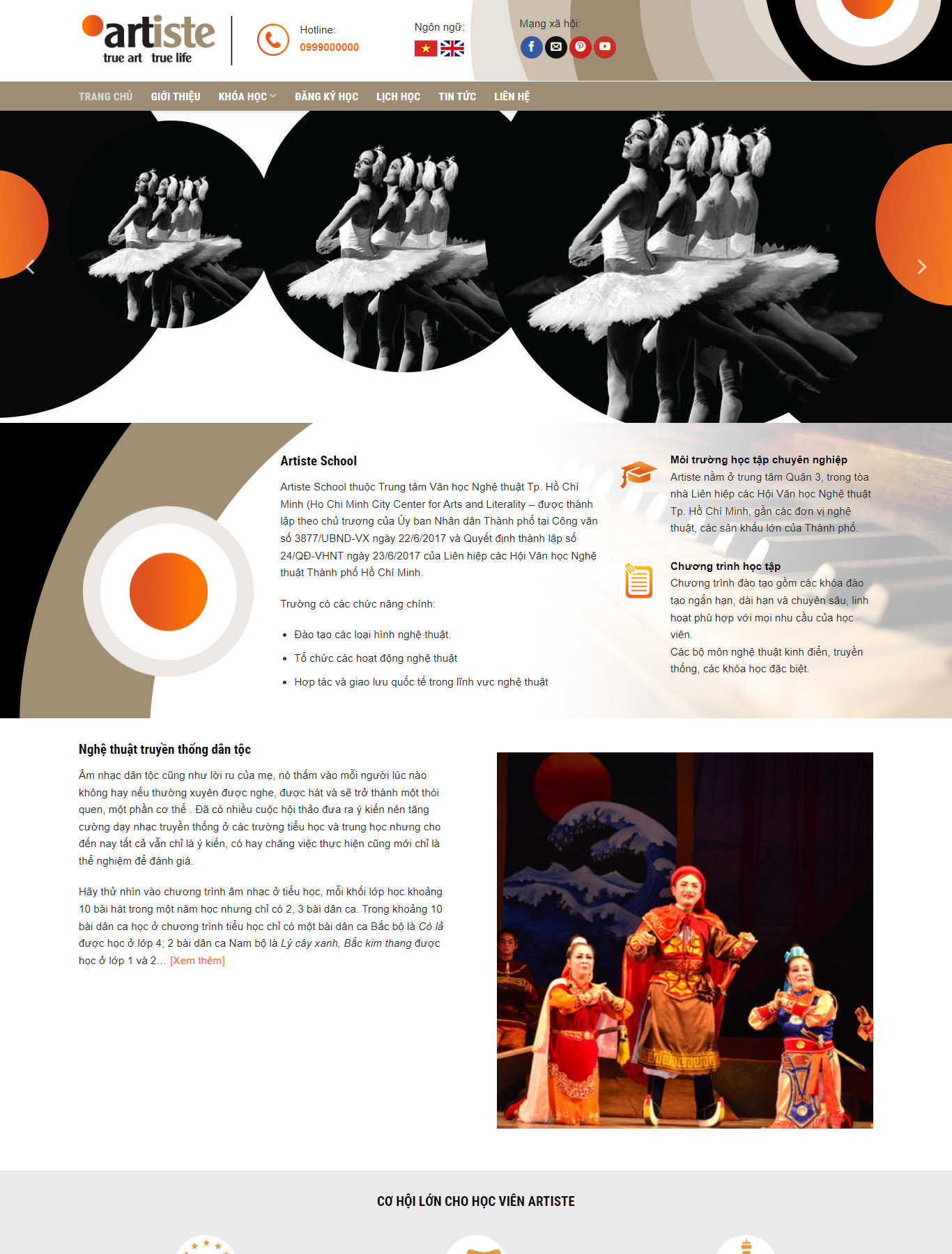 Giao diện mẫu web Giáo dục - Nghệ thuật