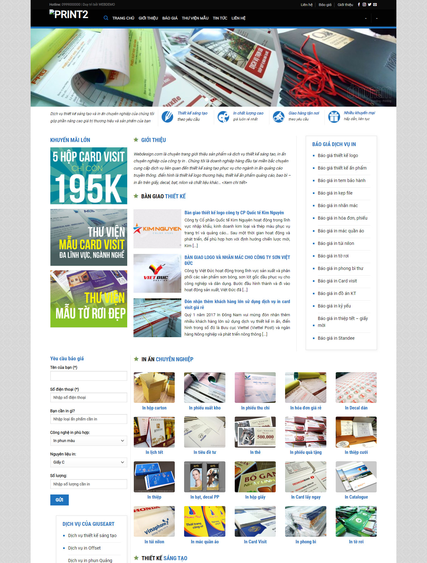 Giao diện mẫu web In ấn 2 - Giới thiệu - Giao diện Flatsome