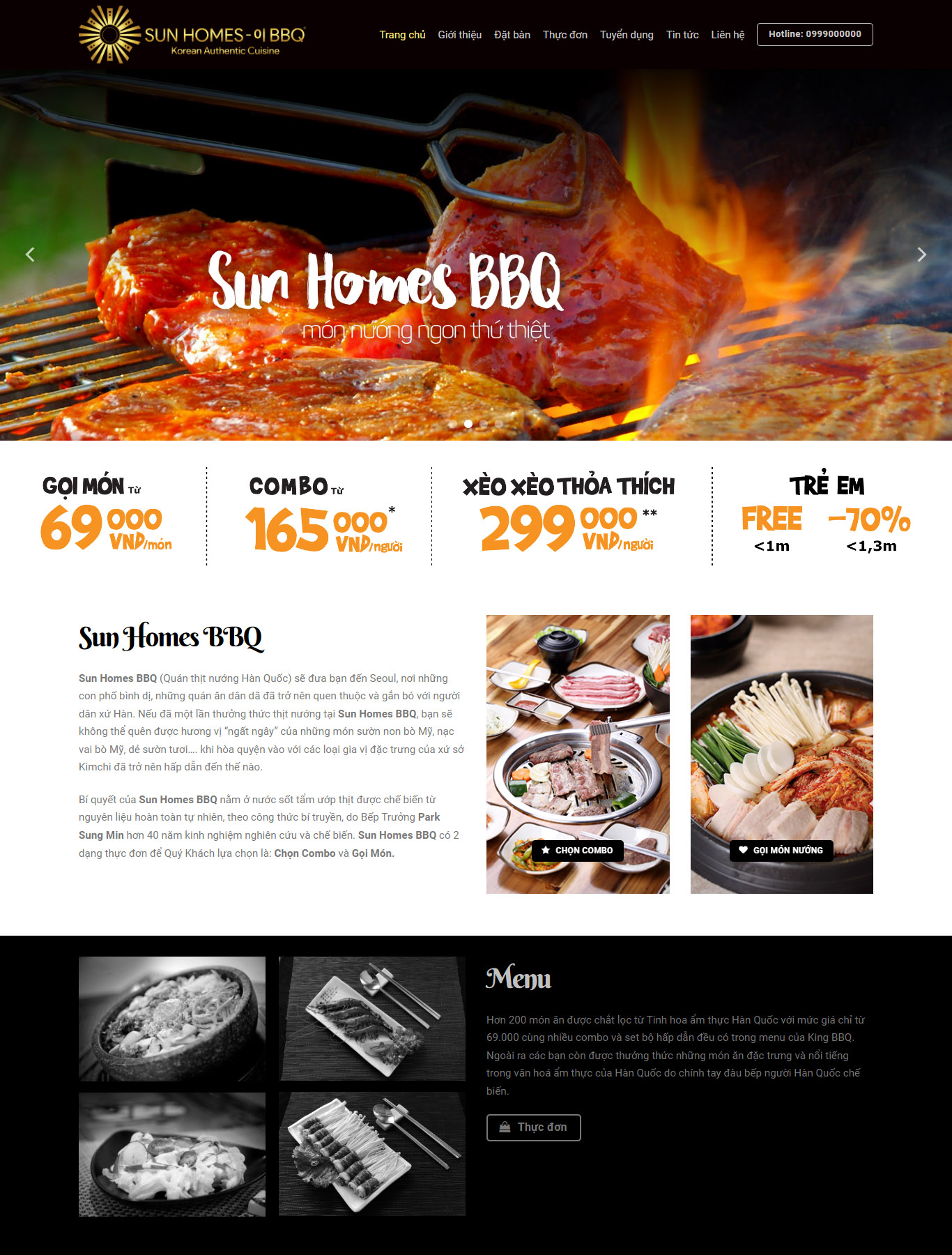 Giao diện mẫu web Nhà hàng - BBQ