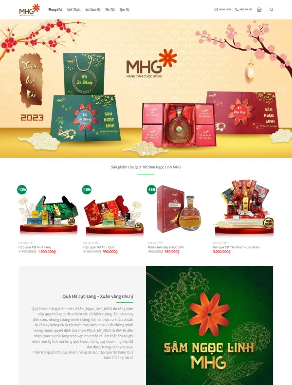 Giao diện mẫu web Quà tặng - Giới thiệu