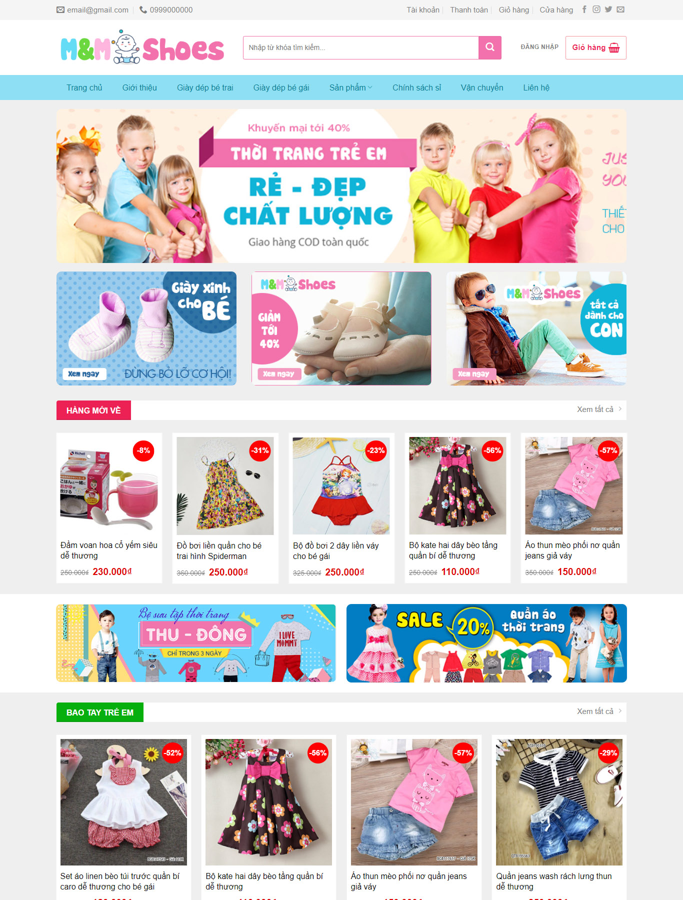 Mẫu Giao diện website Bán hàng - Mẹ và bé - Thời trang