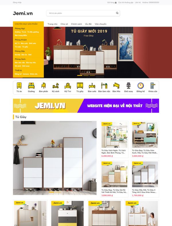 Mẫu Giao diện website Bán hàng - Nội thất 1 - Giao diện Flatsome