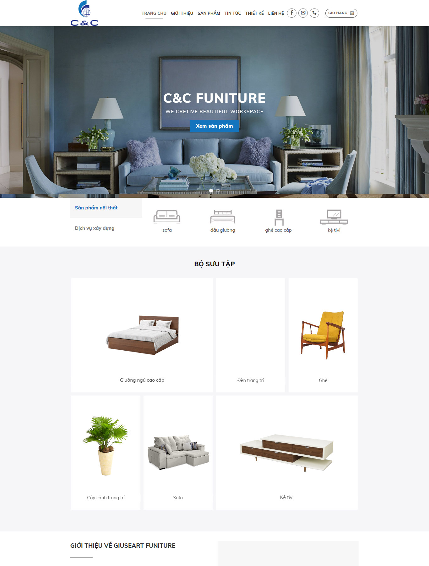 Mẫu Giao diện website Bán hàng - Nội thất 2 - Giao diện Flatsome