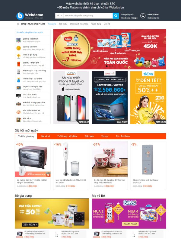 Mẫu Giao diện website Bán hàng - Shop - Giao diện Flatsome