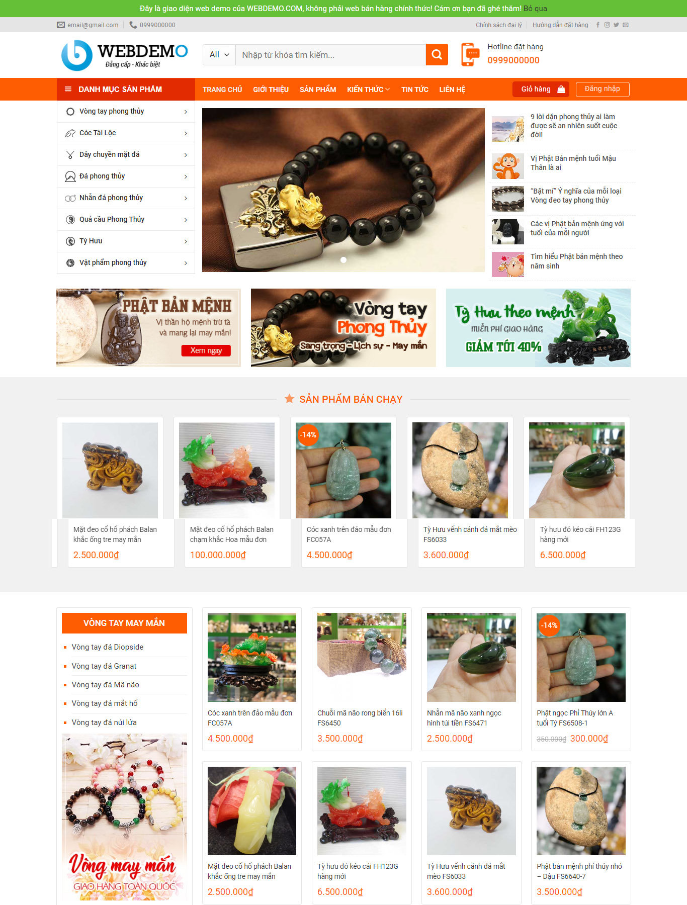Mẫu Giao diện website Bán hàng - Shop phong thủy - Giao diện Flatsome