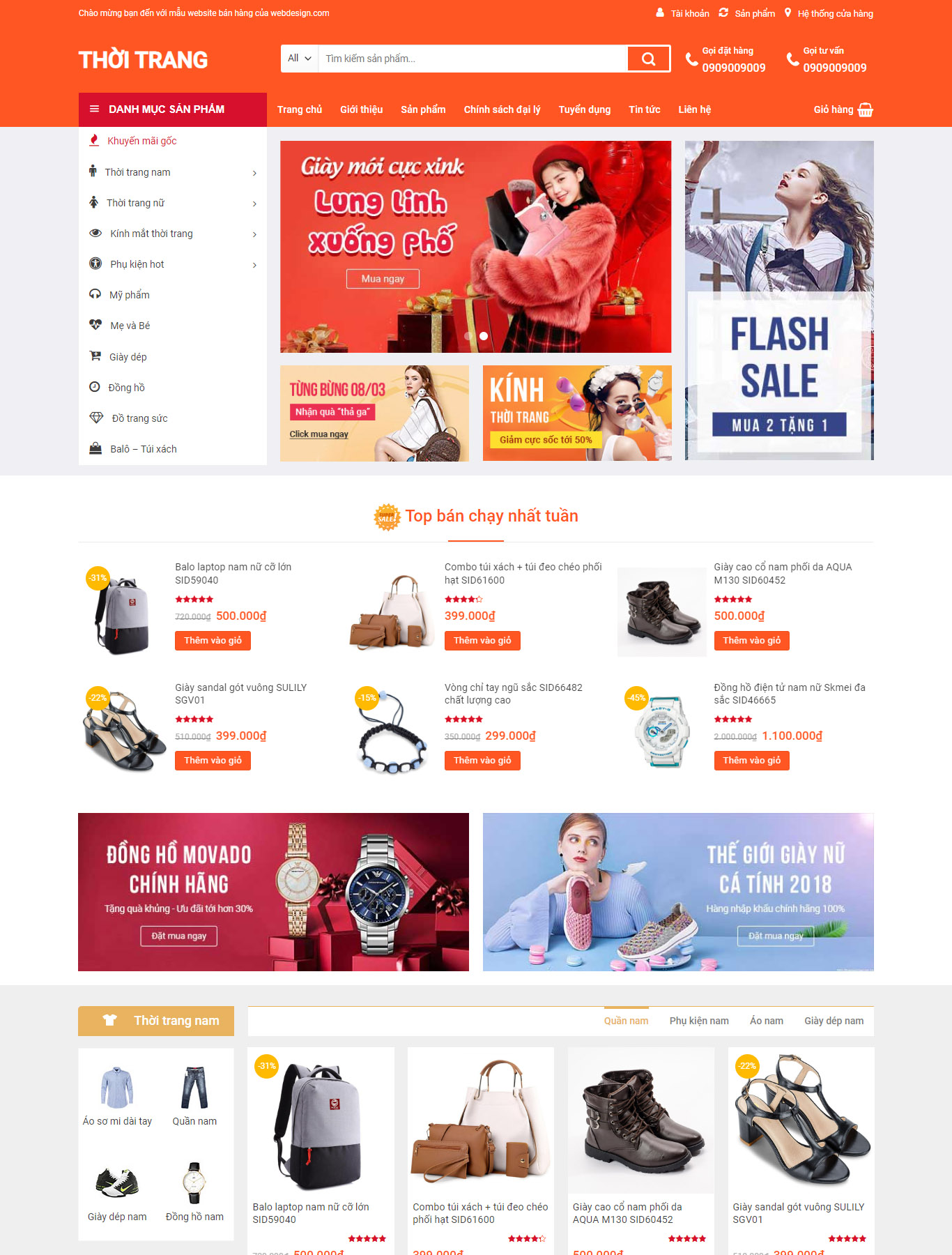 Mẫu Giao diện website Bán hàng - Thời trang - Điện máy - Shopee