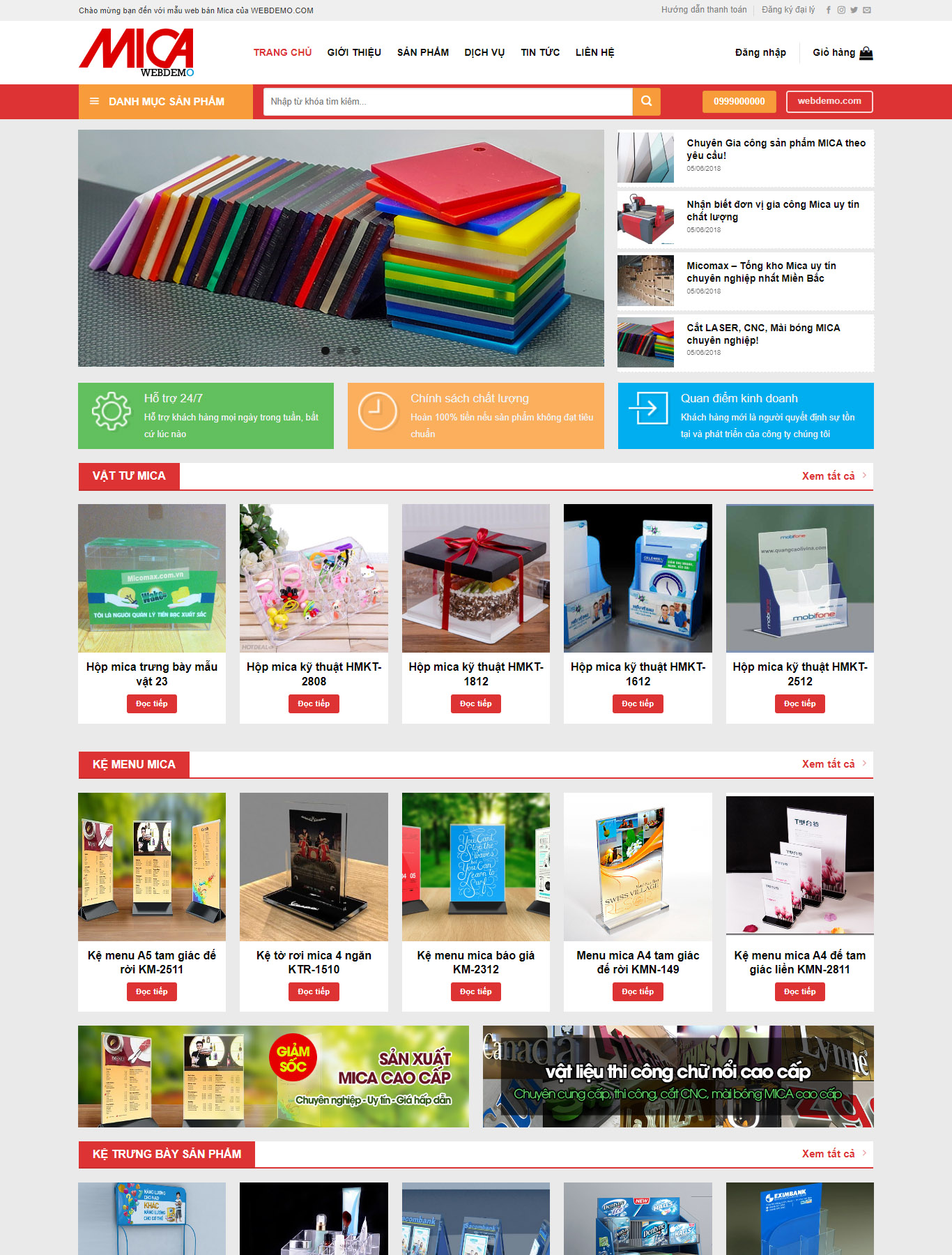 Mẫu Giao diện website Bán hàng - Văn phòng phẩm - Giao diện Flatsome