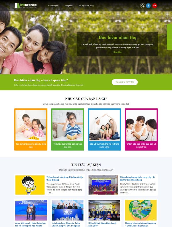 Mẫu Giao diện website - Bảo hiểm - Giới thiệu
