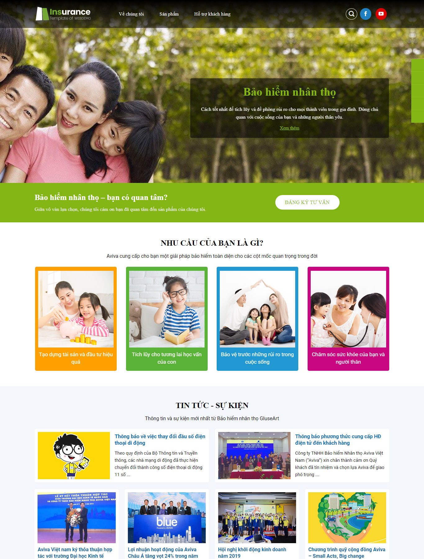 Mẫu Giao diện website - Bảo hiểm - Giới thiệu