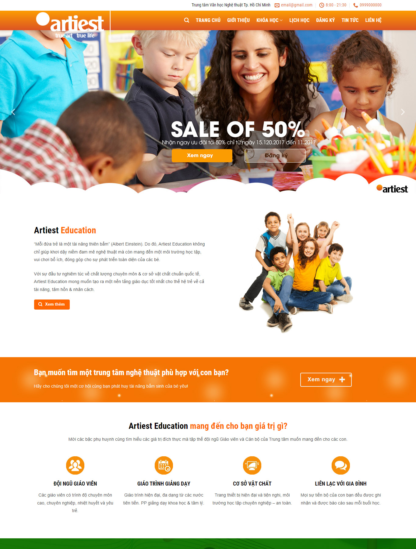 Mẫu Giao diện website Giao dục - Edu