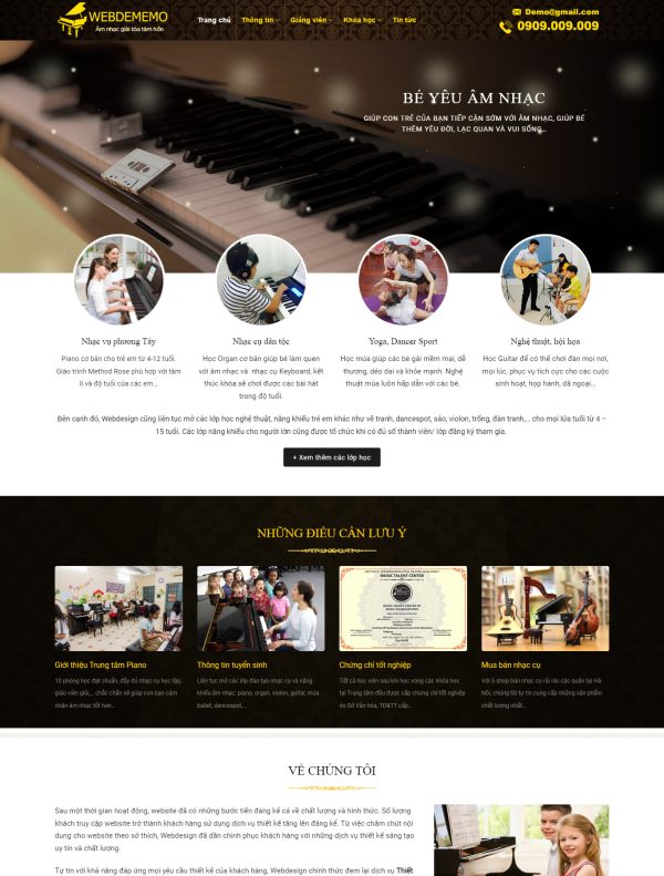 Mẫu Giao diện website Giáo dục - Piano