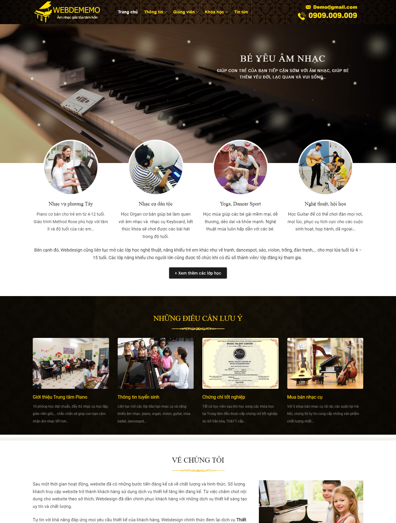 Mẫu Giao diện website Giáo dục - Piano