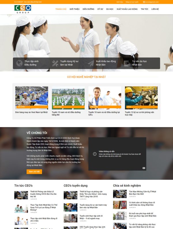 Mẫu Giao diện website - Giới thiệu - Xuất khẩu lao động 3