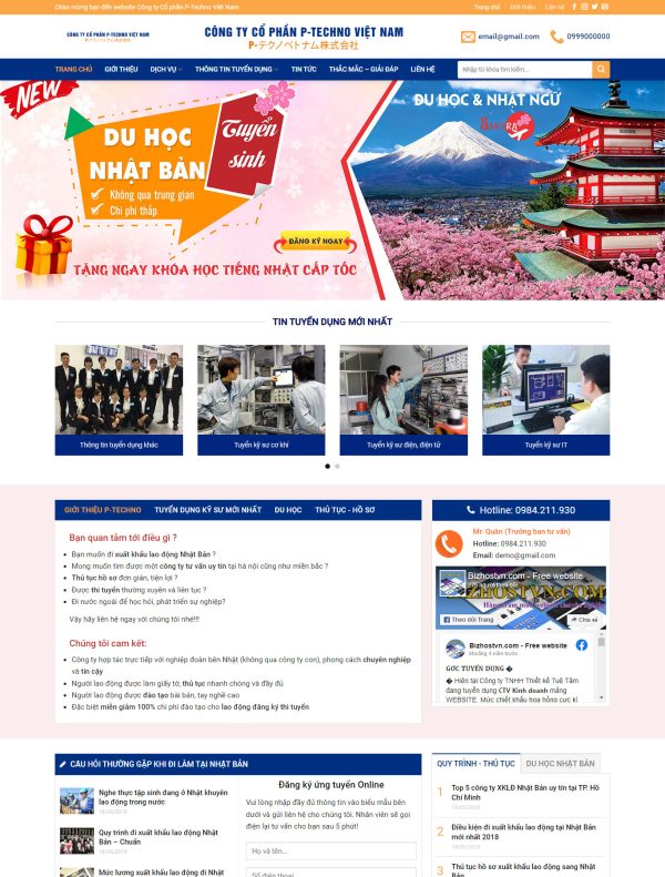 Mẫu Giao diện website - Giới thiệu - Xuất khẩu lao động 2