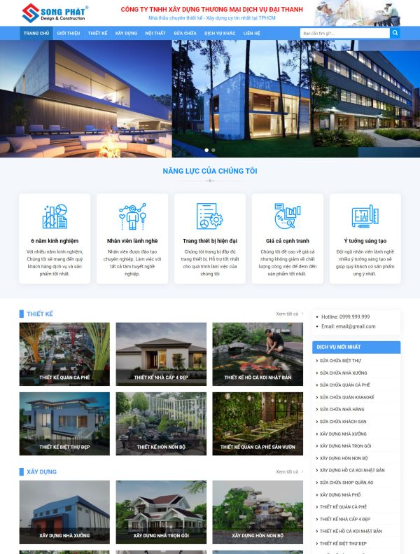 Mẫu Giao diện website Xây dựng - Thiết kế nhà