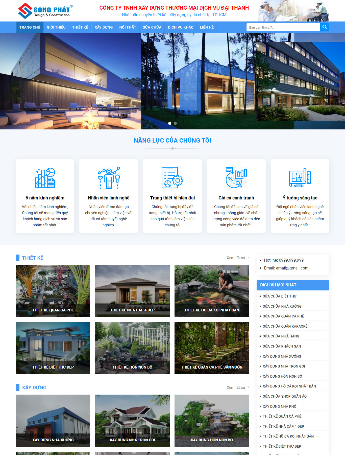 Mẫu Giao diện website Xây dựng - Thiết kế nhà