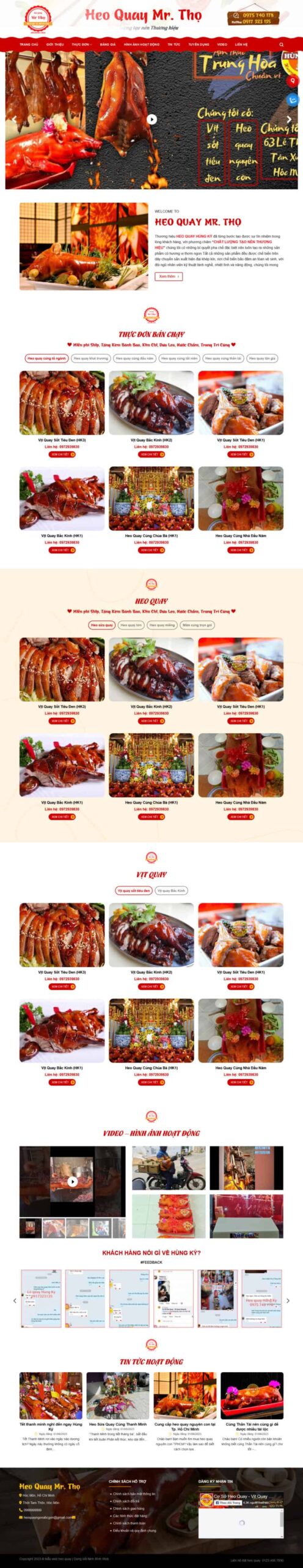 Theme wordpress bán heo quay, quán ăn nhà hàng