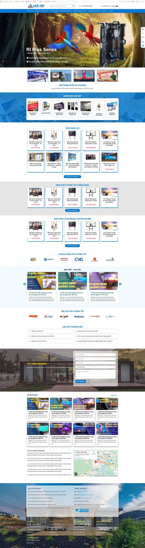 Theme WordPress Bán Màn Hình LED, thiết bị điện tử