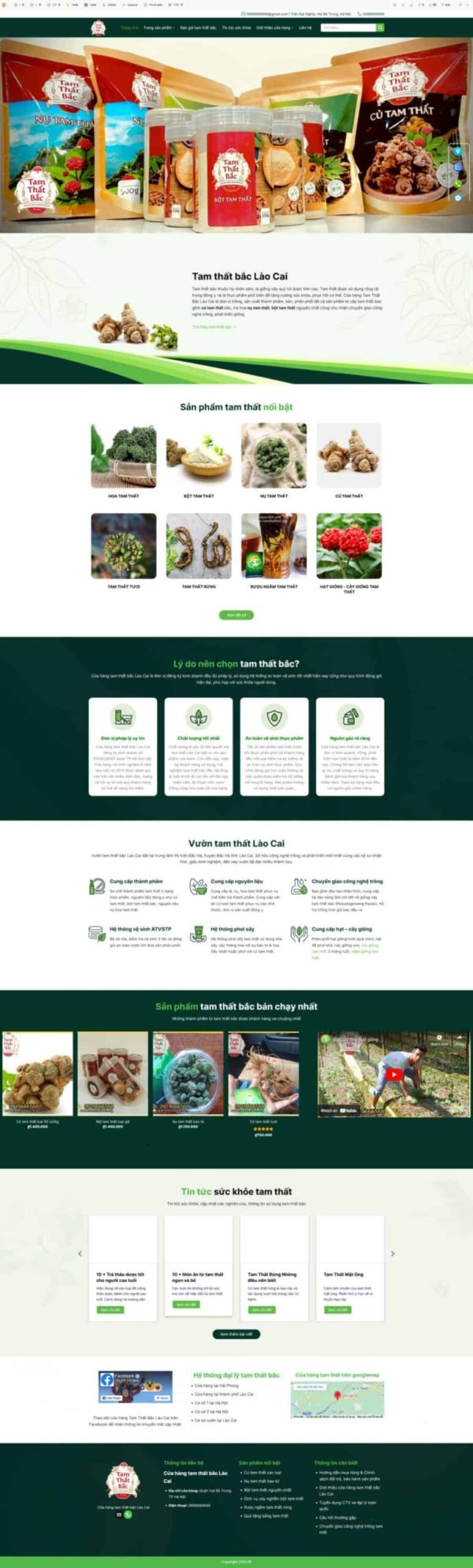 Theme wordpress bán tam thất bắc
