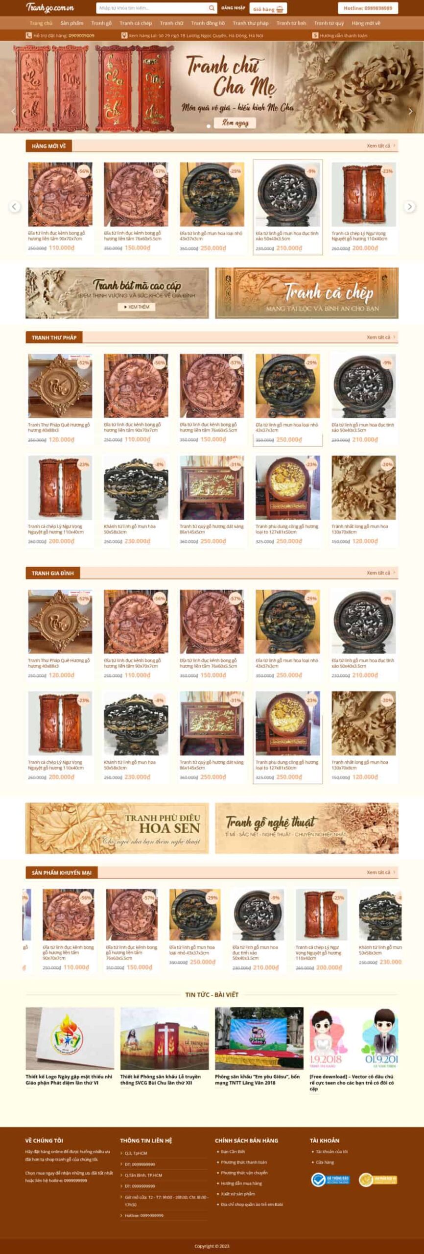 Theme wordpress bán tranh gỗ