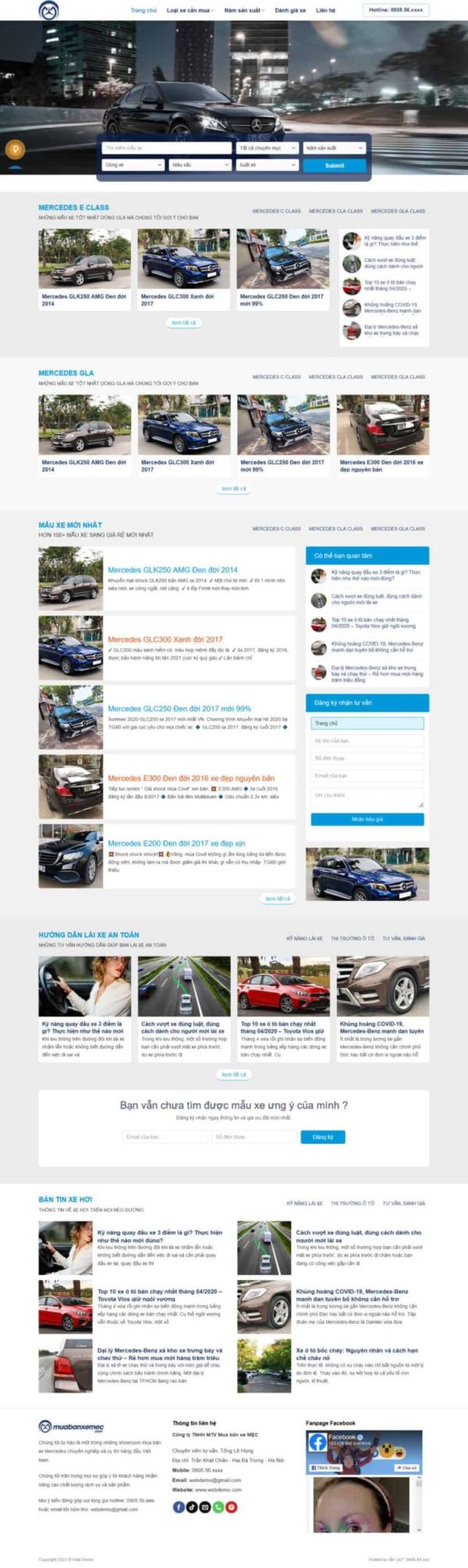 Theme wordpress bán xe mercedes