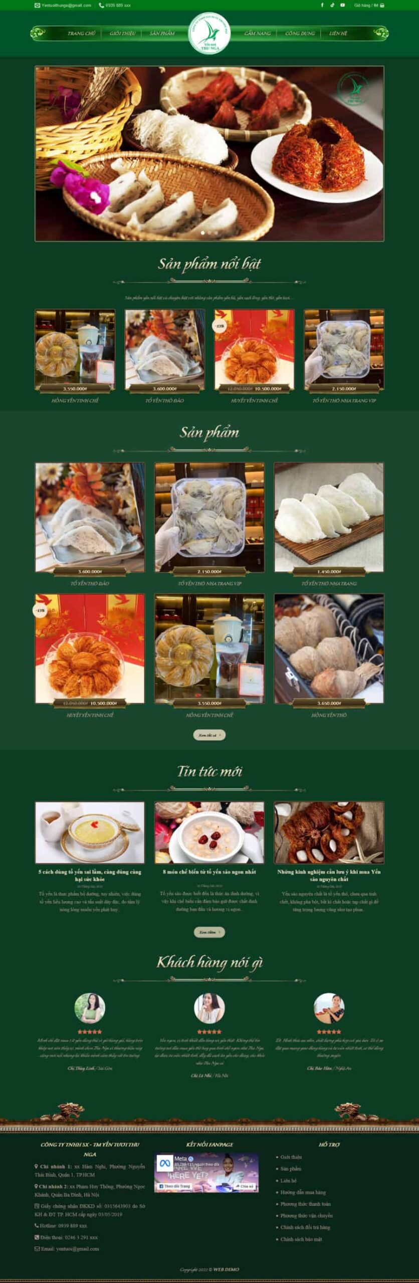 Theme wordpress bán yến sào