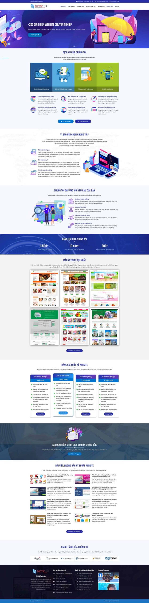 Theme wordpress công ty thiết kế web theo mẫu