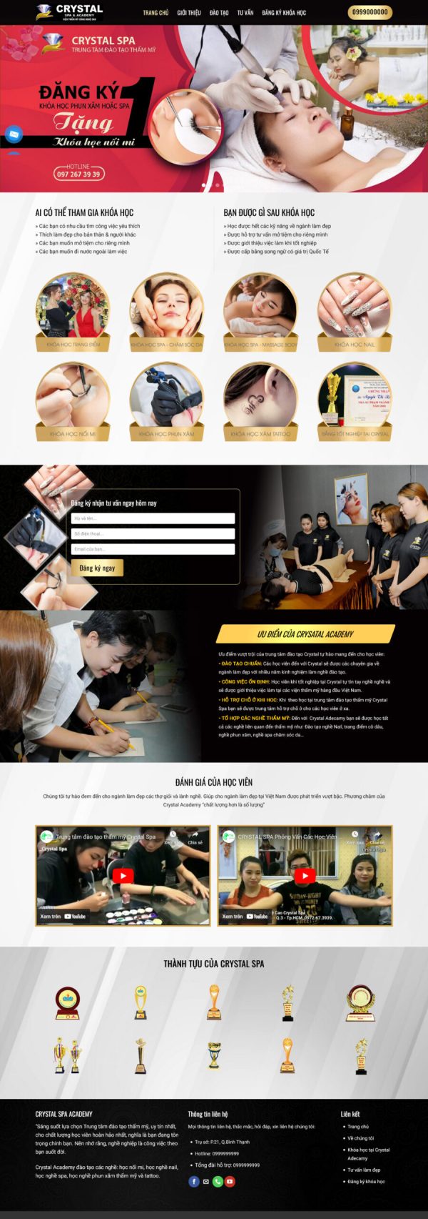 Theme wordpress đào tạo phun xăm, spa