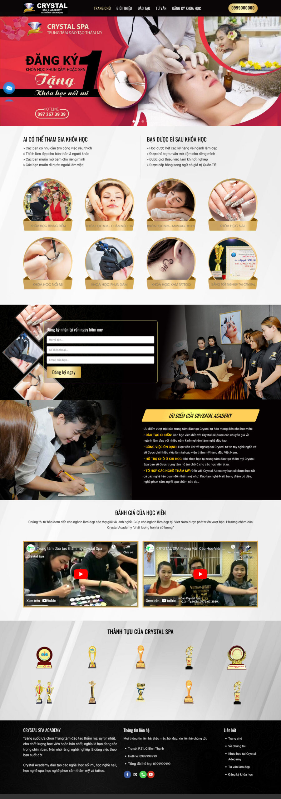 Theme wordpress đào tạo phun xăm, spa