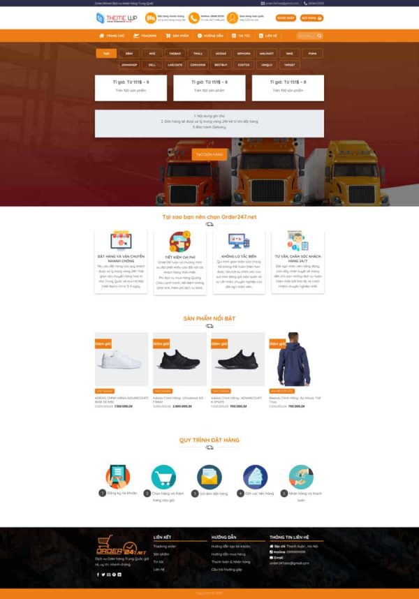 Theme wordpress dịch vụ order 247