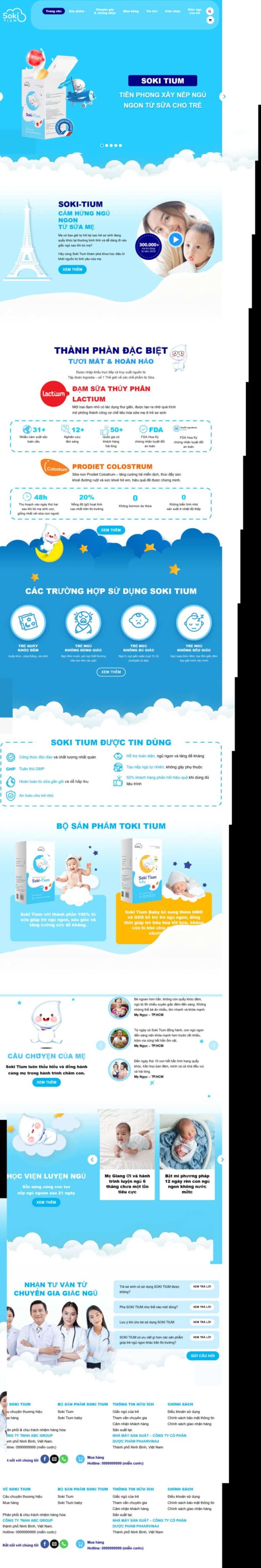 Theme wordpress giới thiệu sữa em bé