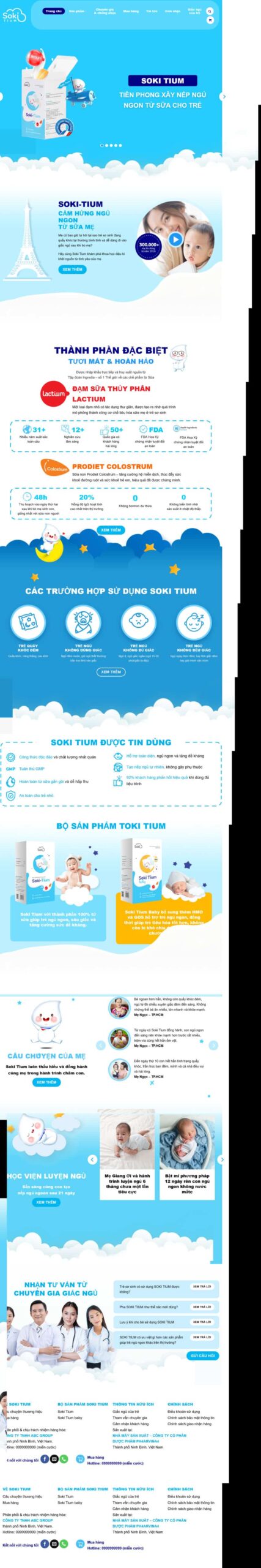 Theme wordpress giới thiệu sữa em bé