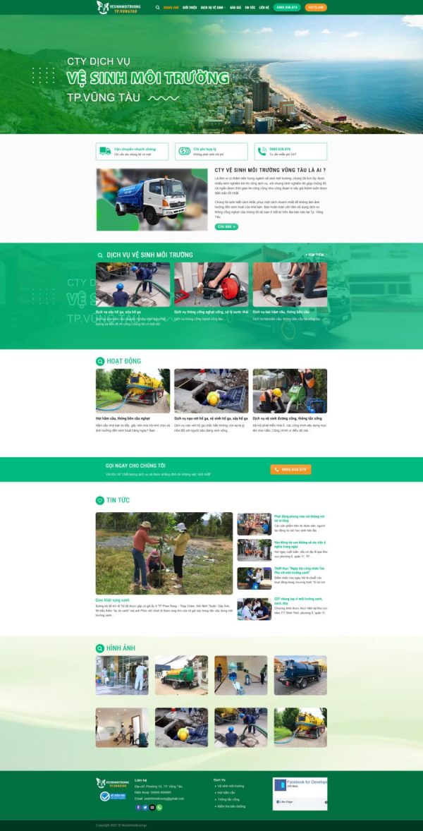 Theme wordpress hút hầm cầu, vệ sinh môi trường