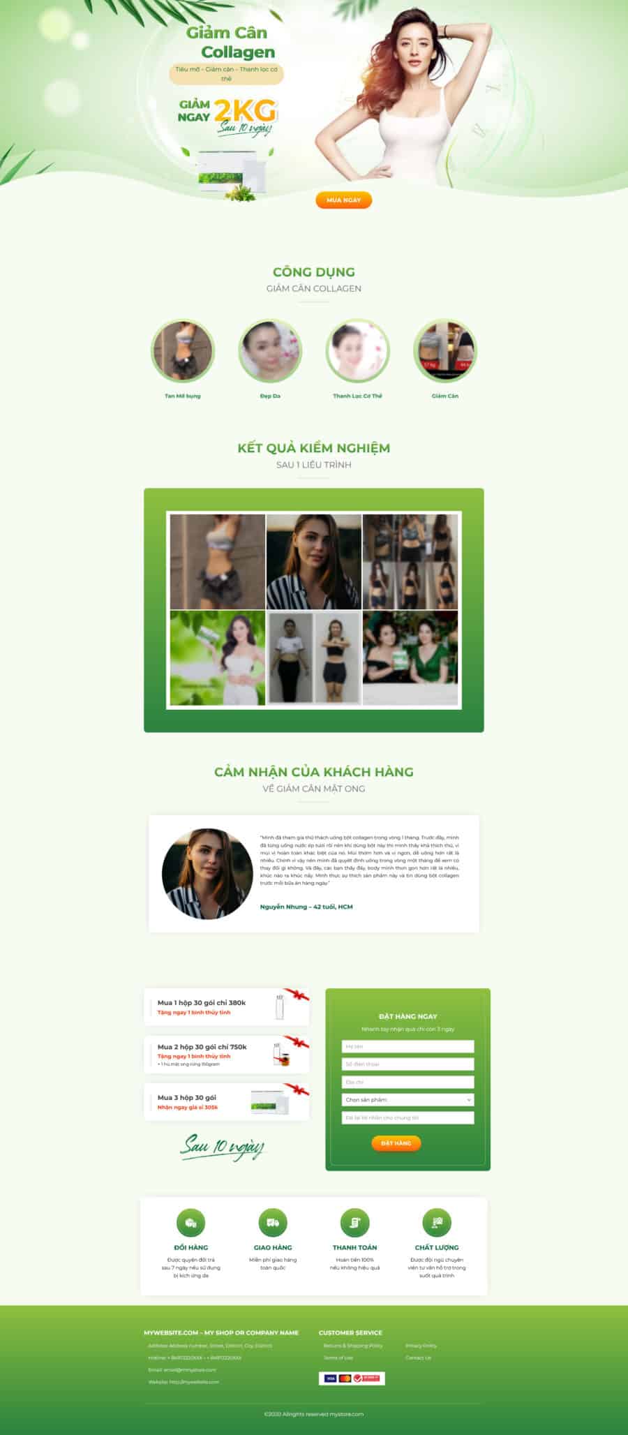 Theme wordpress landing pape bột giảm cân