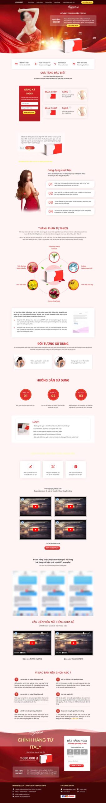 Theme wordpress landing pape dịch vụ phụ nữ