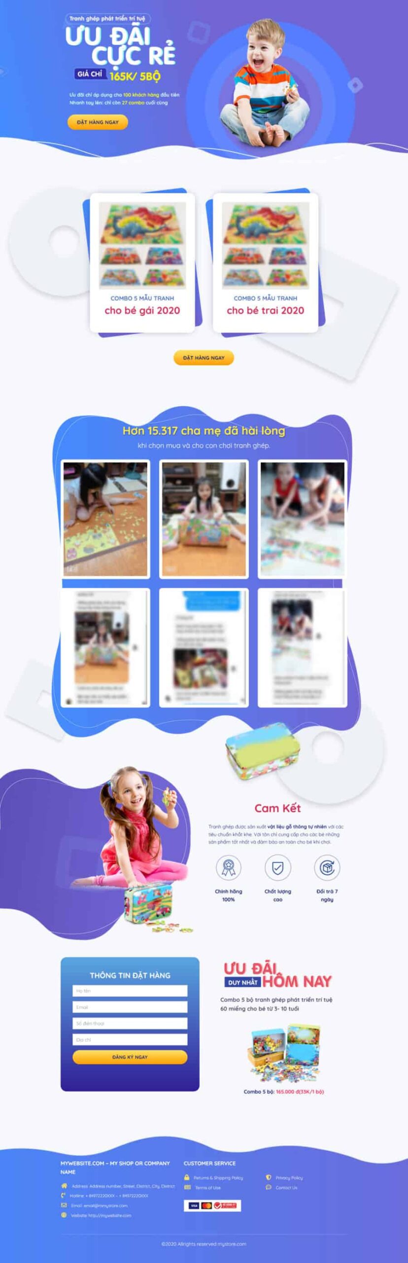 Theme wordpress landing pape đồ chơi xếp hình
