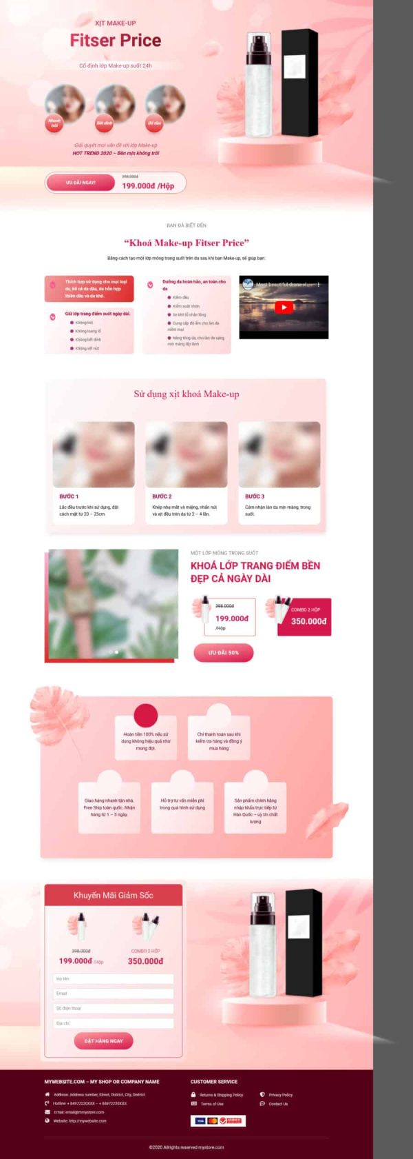 Theme wordpress landing pape khóa học trang điểm