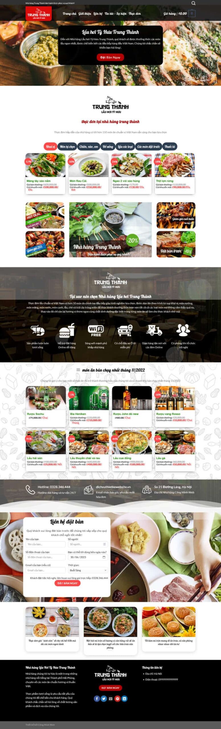 Theme wordpress quán nhậu, nhà hàng ẩm thực