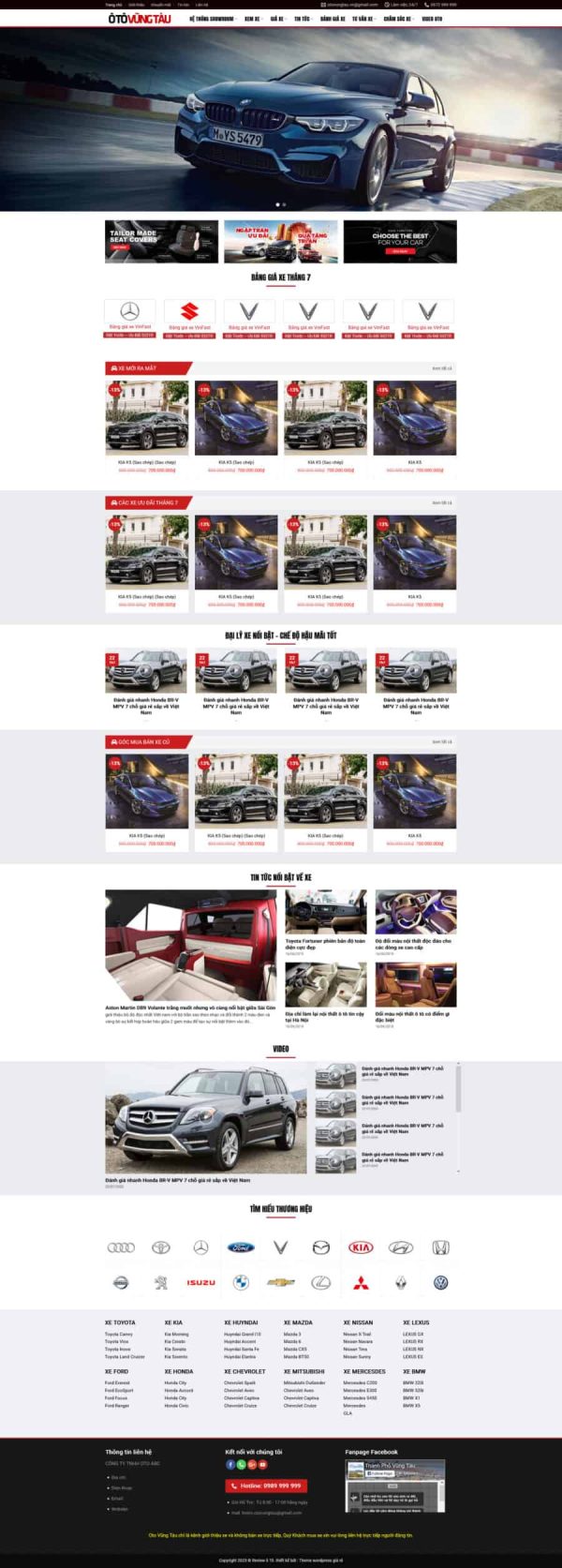 Theme wordpress review các hãng ô tô