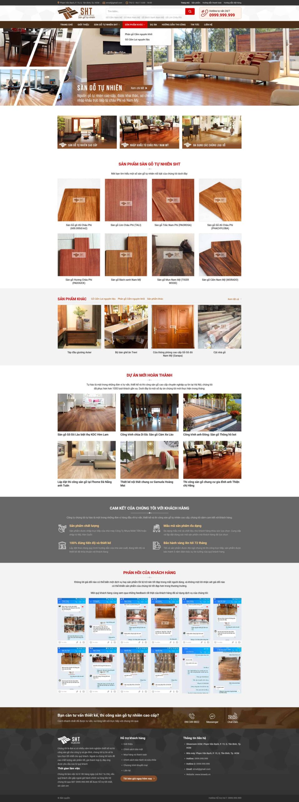 Theme WordPress sàn gỗ cao cấp